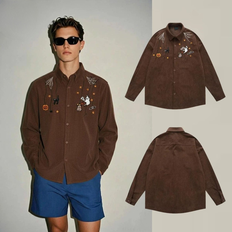 B & J Florist Supply Linwood - [B&C]High street corduroy long-sleeve shirt men,
