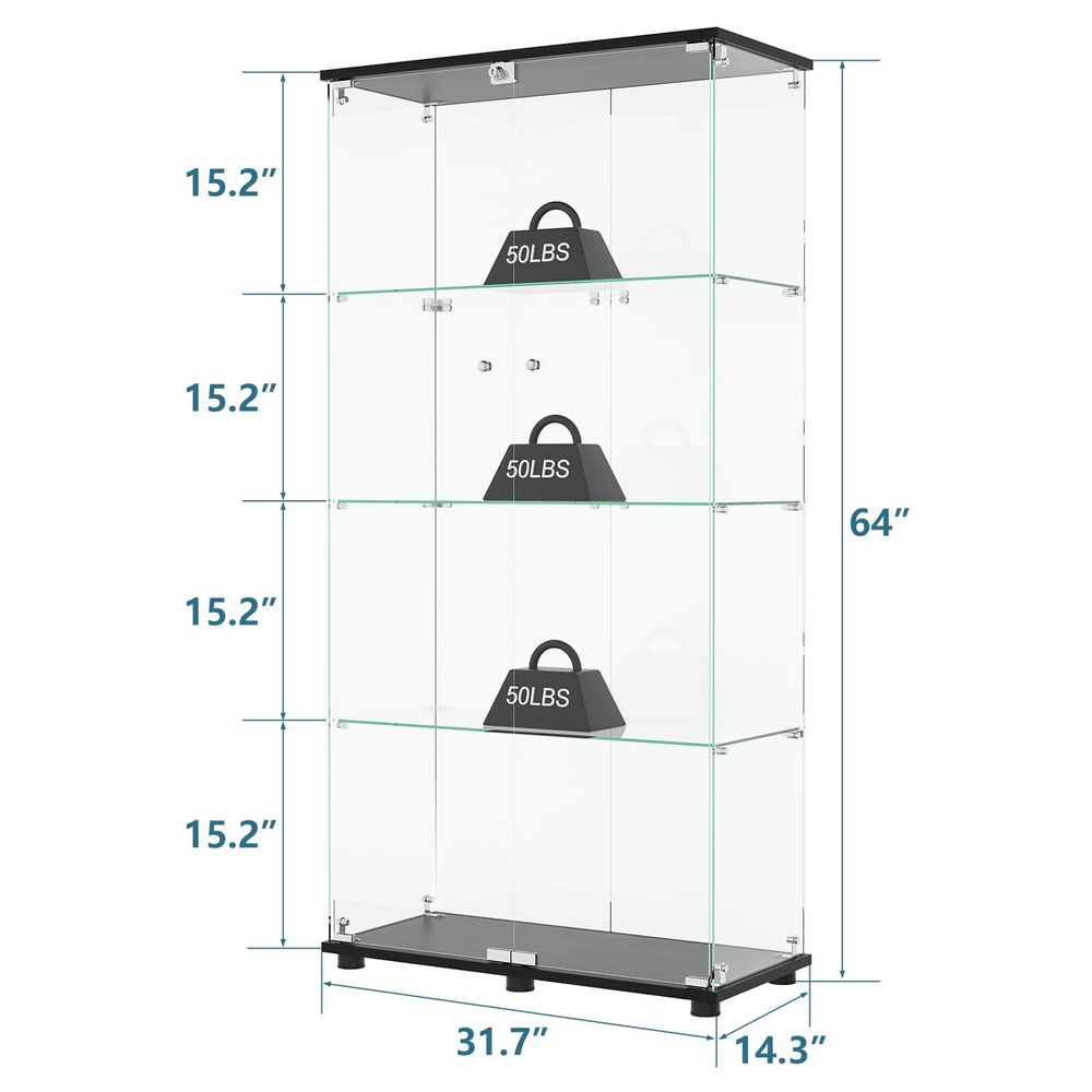 Display Cabinet with 4Shelf Do - B & J Florist Supply Linwood review and price