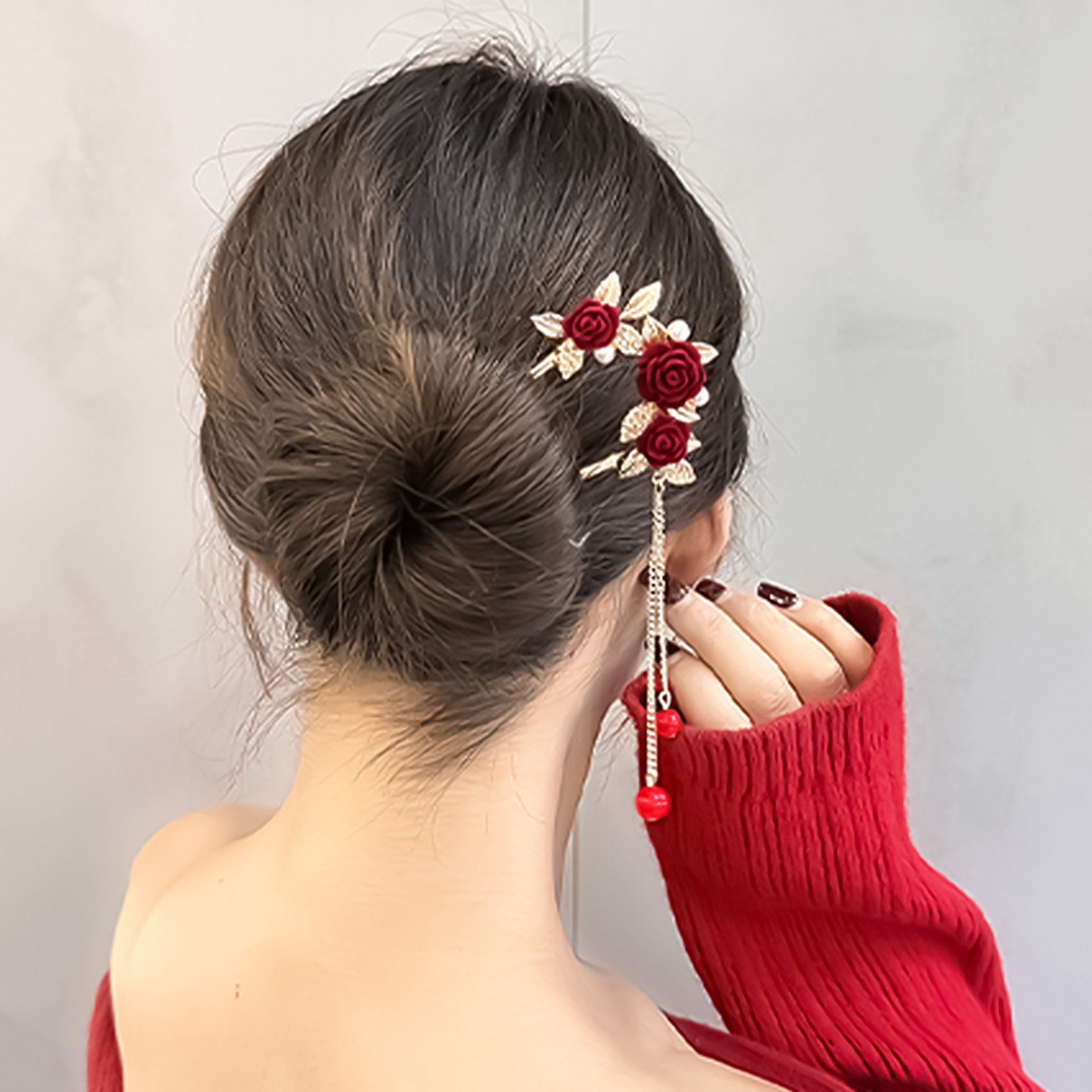 Chinese Style Rose Flower Hair - Flower Supply review and price
