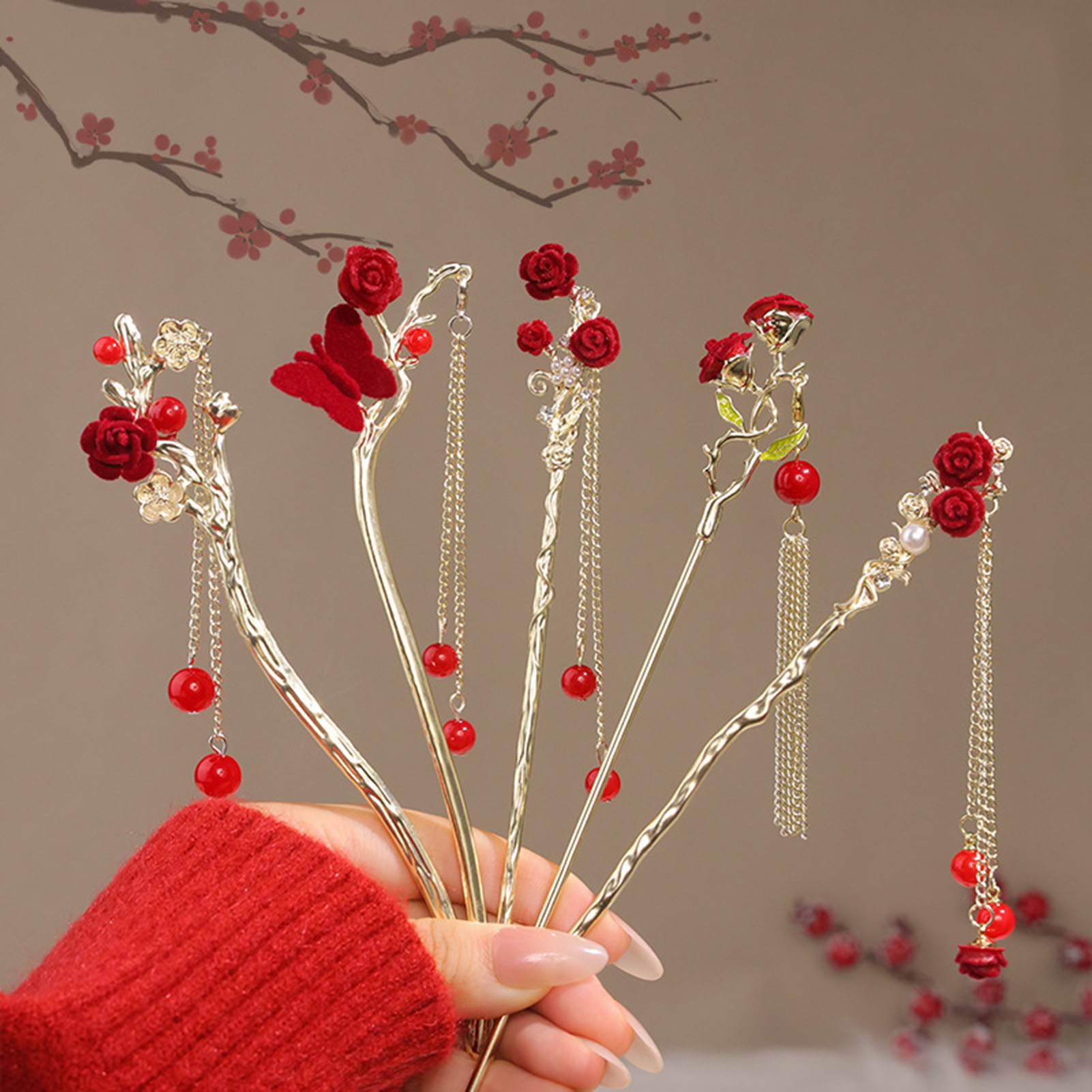 Chinese Style Rose Flower Hair - Flower Supply review and price