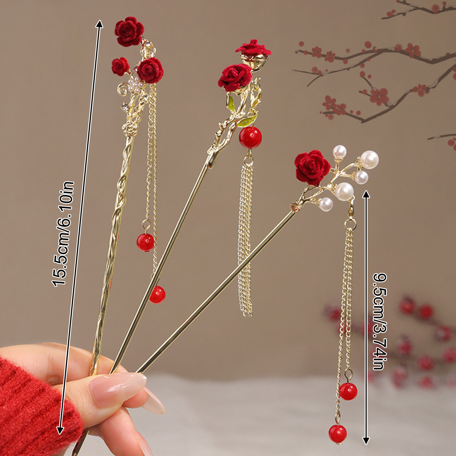 Chinese Style Rose Flower Hair - Flower Supply review and price